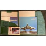 Concorde Memorabilia - British Airways green folder with notebook, certificate, Macmillan Concorde