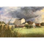 P E Ford (20th century) Stormy Skies signed, oil on canvas, 24cm x 34cm
