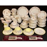 An early 19th century Royal Chelsea China tea service for twelve comprising a pair of cake plates,