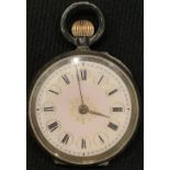 A late 19th century Swiss silver open faced pocket watch