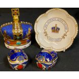 A Royal Crown Derby paperweight, Crown to commemorate One Hundred Royal Years 1890 - 1990, an