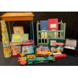 Toys and Games - a Tri-ang child's desk; a doll's crib, transfer printed; a Chad Valley Wee-kin