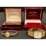 A lady's Rotary Quartz fashion watch, white dial, baton indicators, date aperture, bracelet strap,