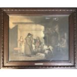 After George Morland, Inside a Country Ale House, coloured print, 44cm x 58cm, oak frame