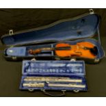 Musical Instruments - a London Violin Co., Ltd. violin, cased; a Gemeinhardt flute, cased (2)