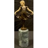 An Art Deco style bronze of a dancing girl, after Preiss, 32cm high