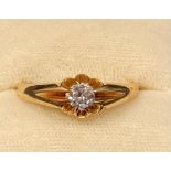 An 18ct gold diamond solitaire ring, approx. 0.25ct, ring size S, 4.43g, boxed