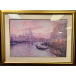 Thomas Kinkade, by and after, a pair Venice, Grand Canal and a Mountain Landscape, 60cm x 90cm,