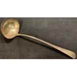 A George III silver soup ladle, London 1802, 186g