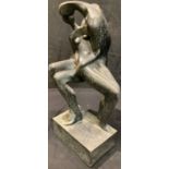 Interior Design - a contemporary bronze sculpture, A Lover's Embrace, 46cm high