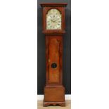 An 18th century walnut longcase clock, 30cm arched brass dial inscribed Peter Vitu, London, Strike/