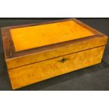 A Victorian maple writing box, hinged rosewood crossbanded top, fitted interior, c.1860; various