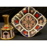 A Royal Crown Derby Imari 1128 pattern table bell, 13.5cm, first quality; an 1128 pattern two