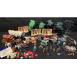 Toys - Britains lead and plastic figures, comprising two stagecoaches, various figures and