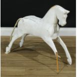 An early 20th century carved pine model, horse, 68cm high, 79cm long