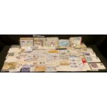 Stamps - large box Australia and Norfolk Islands FDC, covers and pre-paid's, etc, QEII material from