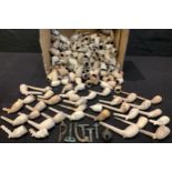 Mud Larking - a collection of 18th century and later clay pipe bowls, various; a collection of