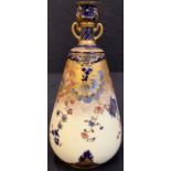 A late 19th/early 20th century Royal Crown Derby 2553 pattern two handled conical vase, 22cm high,