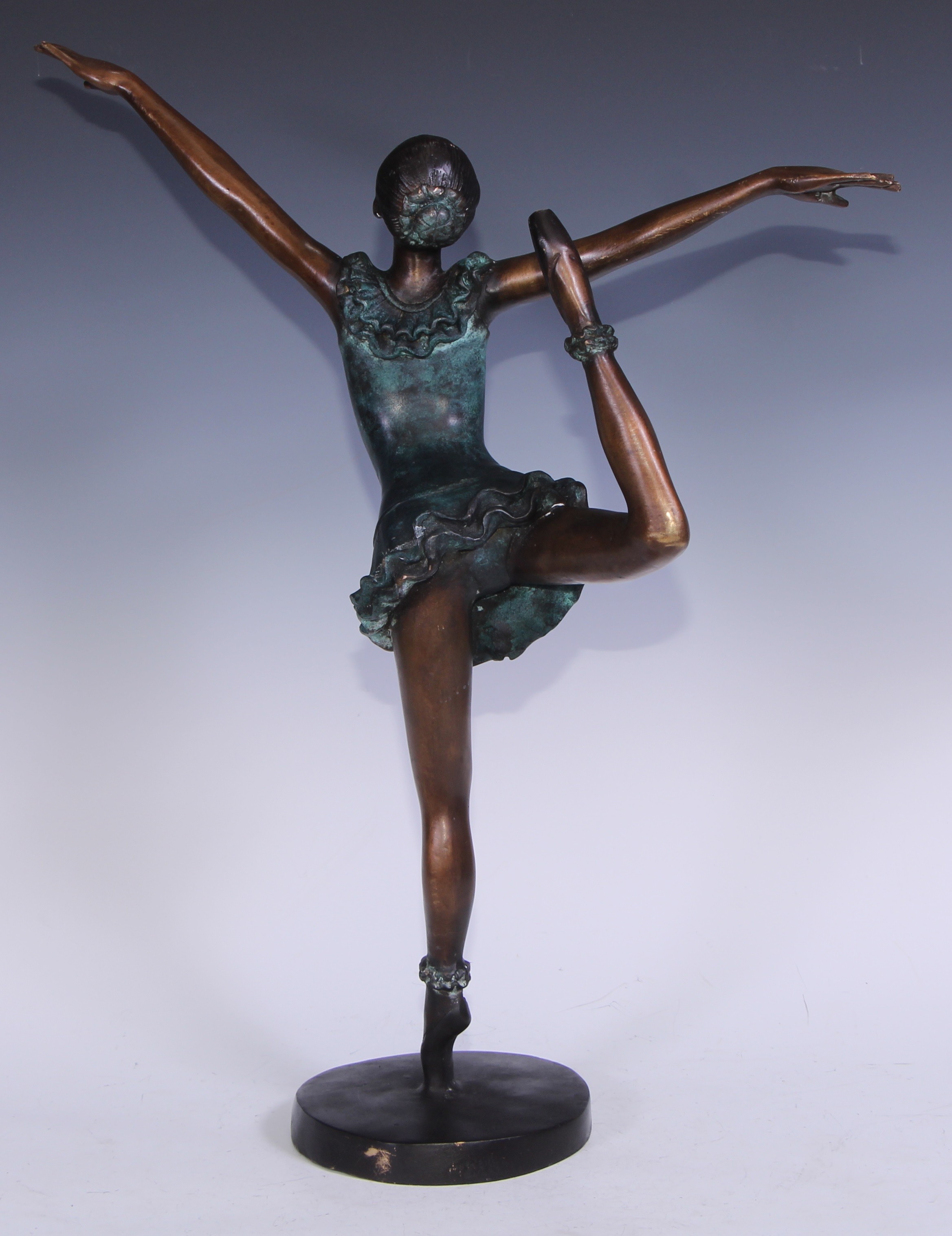 In the manner of Demétre Chiparus, a bronze figure, dancing girl, 54cm high - Image 3 of 3