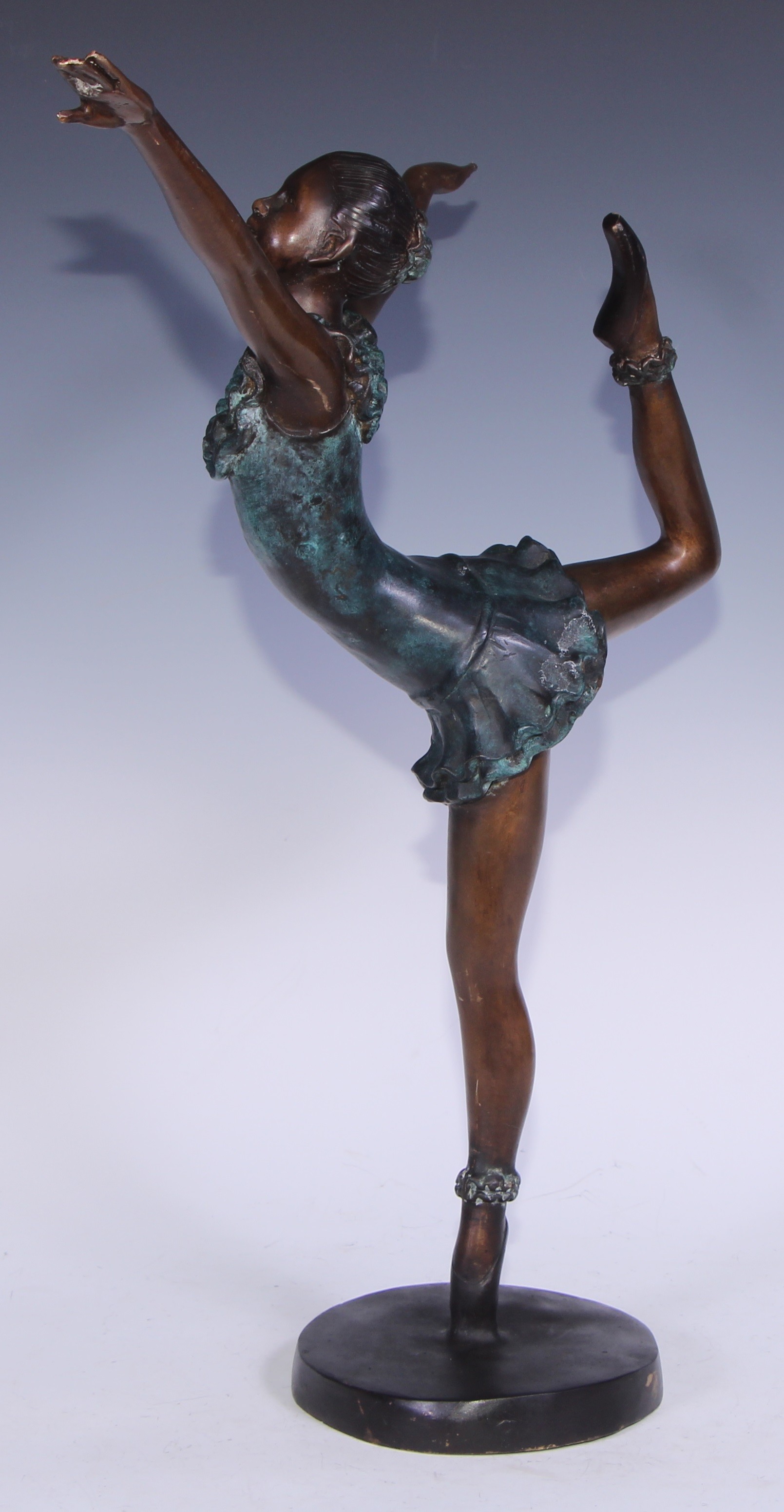 In the manner of Demétre Chiparus, a bronze figure, dancing girl, 54cm high - Image 2 of 3