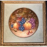 A Hereford China limited edition plaque, hand painted with apples, berries and other fruits,