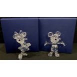 Swarovski Crystal Mickey Mouse and Minnie Mouse, each boxed, certificates (2)