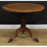 A George III mahogany tripod occasional table, 75.5cm high, 91cm diameter