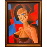 Samson (British modern school), Cubist Burlesque, signed, oil on board, 40.5cm x 30.5cm.