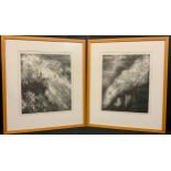 Adine Atkinson, by and after, Waves Dancing Fast and Bright, monochrome engraving, 40cm x 32cm, 2/