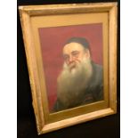 Continental School Bearded Elderly Man oil on board, 27cm x 20cm