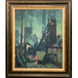 William Edward Leadley (1902 - 1973) Industrial Composition signed, dated 1965, titled to verso, oil