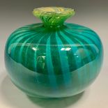 20th century glass - A Mdina 'Globe' vase by Eric Dobson, signed and dated 1975 to base, 15cm tall x