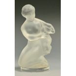 A contemporary Lalique figure, maiden with lamb, inscribed 'Lalique - France', to side of base, 12cm