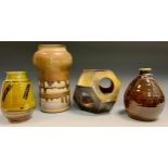 Studio Pottery - Chris Harris for Coldstone pottery stoneware vase, 17cm tall; tenmoku glaze
