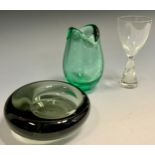 20th century Danish Art Glass - A Holmsgaard 'Smoke' glass bowl, pattern number 16039, by Per