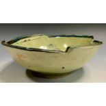 Norah (Dorothy Kathleen) Braden (1901-2001) a studio pottery bowl, shaped cut quarter stepped