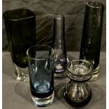 Mid 20th Century Design - a collection of mid 20th century art glass vases including a shaped