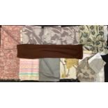 Textiles - a Laura Ashley fabric sample; dress fabric; assorted upholstery fabric Duresta, others;
