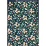 Textiles - a pair of Sanderson curtains, William Morris design, 115cm wide x 175cm drop