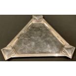 A WMF Art Nouveau triform tray, 34.5cm wide, ostrich mark, c.1905