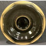 A Daum Art Deco glass charger, gilt borders, 39cm diameter, gilt mark
