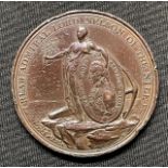 Davison Nile Medal for the Battle of the Nile 1798, in bronze. Obverse Britannia with anchor and