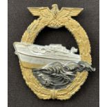 WW2 Third Reich Kreigsmarine Schnellboot-Kriegsabzeichen - Torpedo Boat / E Boat War Badge. Maker