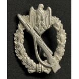 WW2 Third Reich Infanterie Sturmabzeichen im Silber Infantry Assault badge in silver. Hollow back