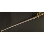 19th Century French Dragoon Sword M1854/1882 with double fullered, single edged blade 915mm in