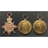 WW1 British 1914 Star and Victory Medal to 66347 Gnr F Wilkinson, RFA and a Victory Medal to