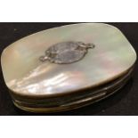 A Victorian silver mounted mother of pearl purse