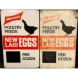 Advertising - a printed aluminium advertising sign, Nitrovit, Poultry Feeds, New Laid Eggs, 61cm x