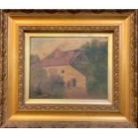 Impressionist School (19th century), The Cottage in the Trees, unsigned, oil on canvas, 19.5cm x