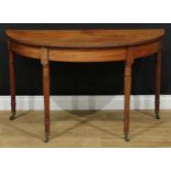 A 19th century mahogany 'demilune side table', formerly the end section of a dining table, 69.5cm